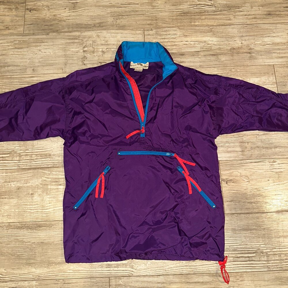 EMS Eastern Mountain Sports Vintage Men's M Nylon Windbreaker Rain Jacket Hooded